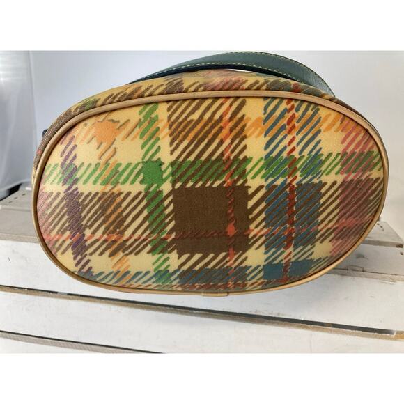 DOONEY & BOURKE COLORFUL COATED CANVAS PLAID SHOULDER BAG - Picture 8 of 16